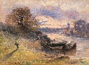Eugenio Gignous Paesaggio Al Tramonto oil painting